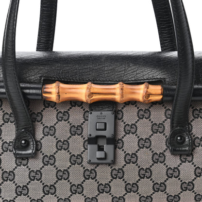 Gucci Monogram Bamboo Bullet Handbag Black 10 of 13