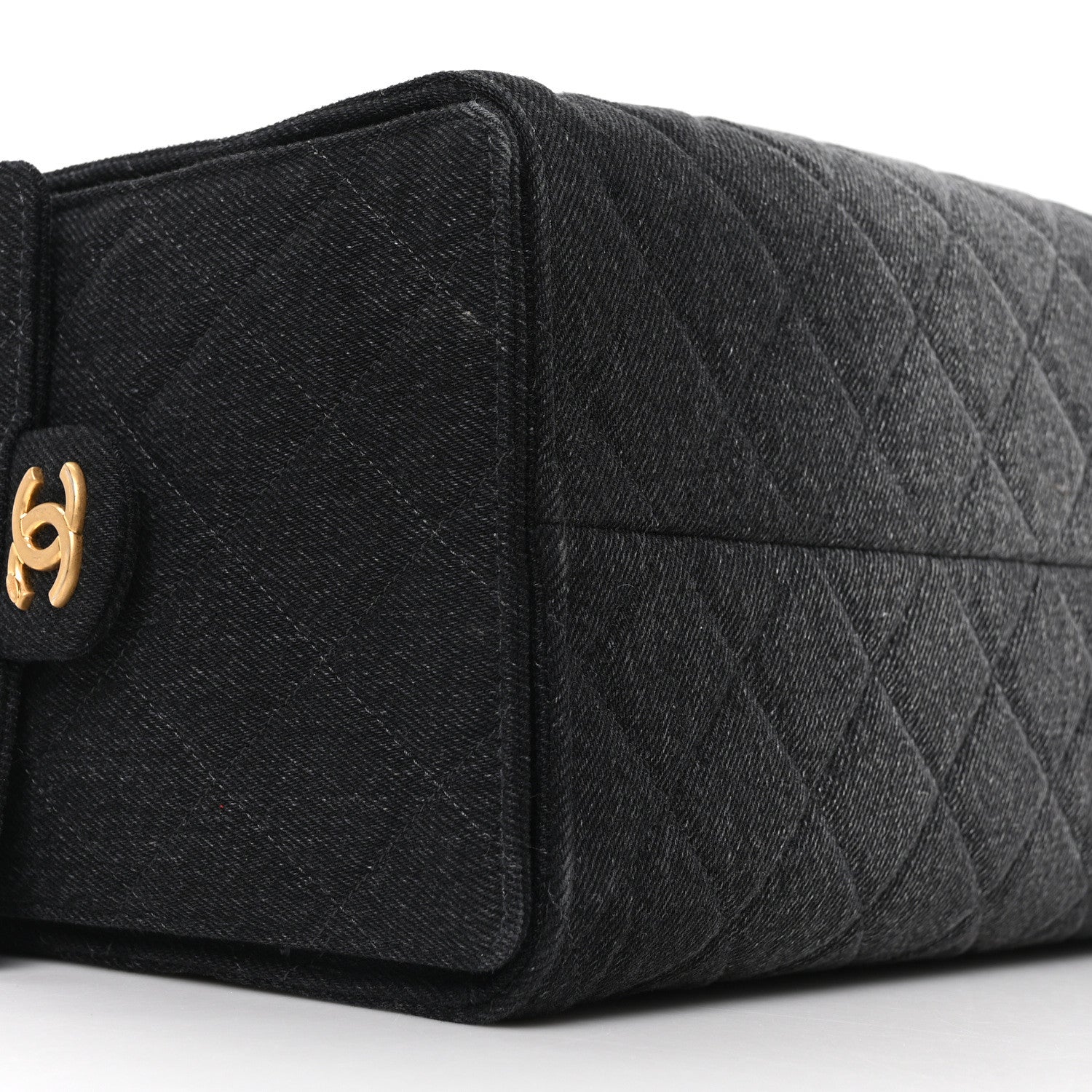 Chanel Washed Denim Quilted Medium Chanel 25 Handbag Black 10 of 11