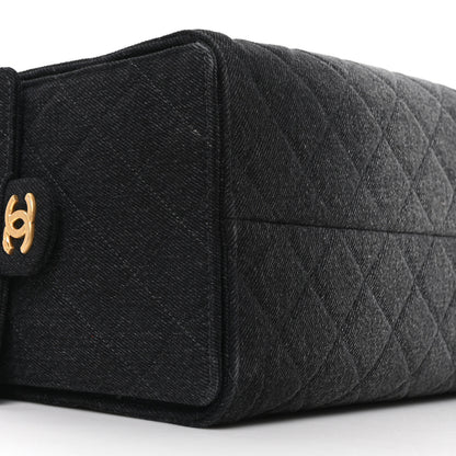 Chanel Washed Denim Quilted Medium Chanel 25 Handbag Black 10 of 11