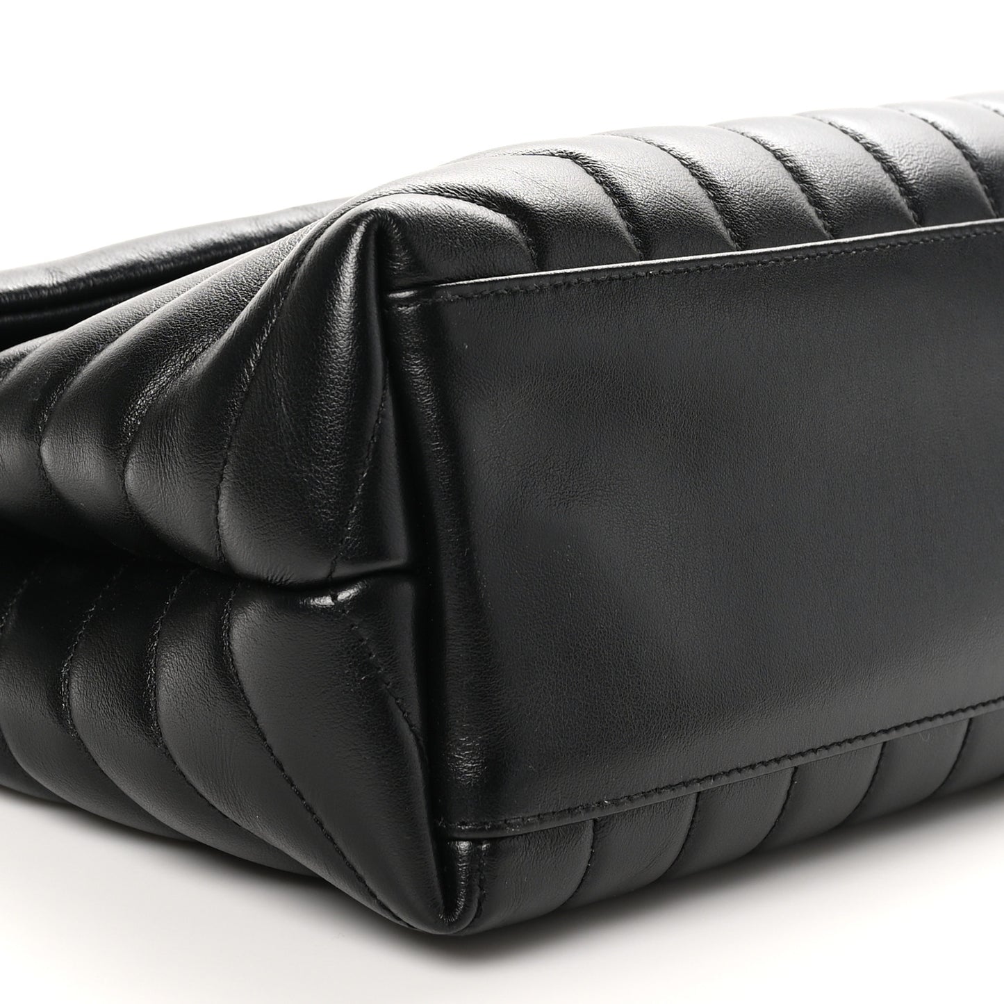 Calfskin Y Quilted Monogram Medium Loulou Chain Satchel Black