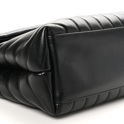 Saint Laurent Calfskin Y Quilted Monogram Medium Loulou Chain Satchel Black 9 of 12