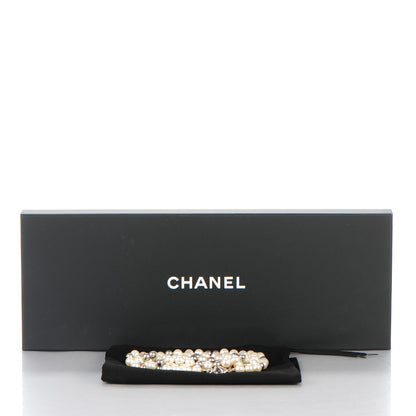 Chanel Graduated Pearl Crystal CC Long Necklace White Grey 4 of 4
