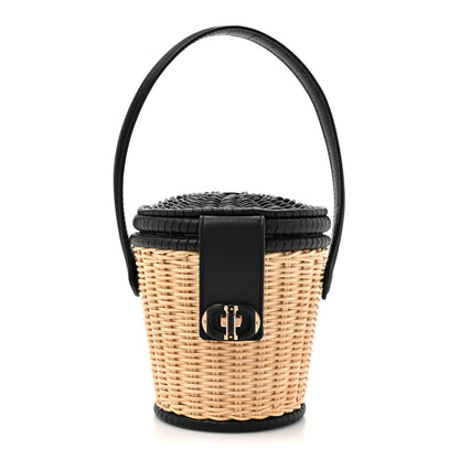 Christian Dior Wicker CD Bucket Bag Black 1 of 10