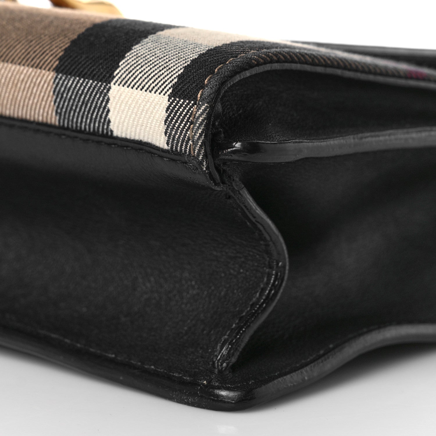 Burberry Derby Calfskin House Check Small Macken Crossbody Bag Black 8 of 10