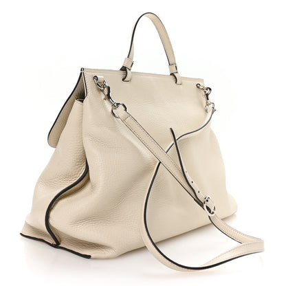Gucci Cellarius Calfskin Large Bamboo Daily Top Handle Bag Mystic White 3 of 9
