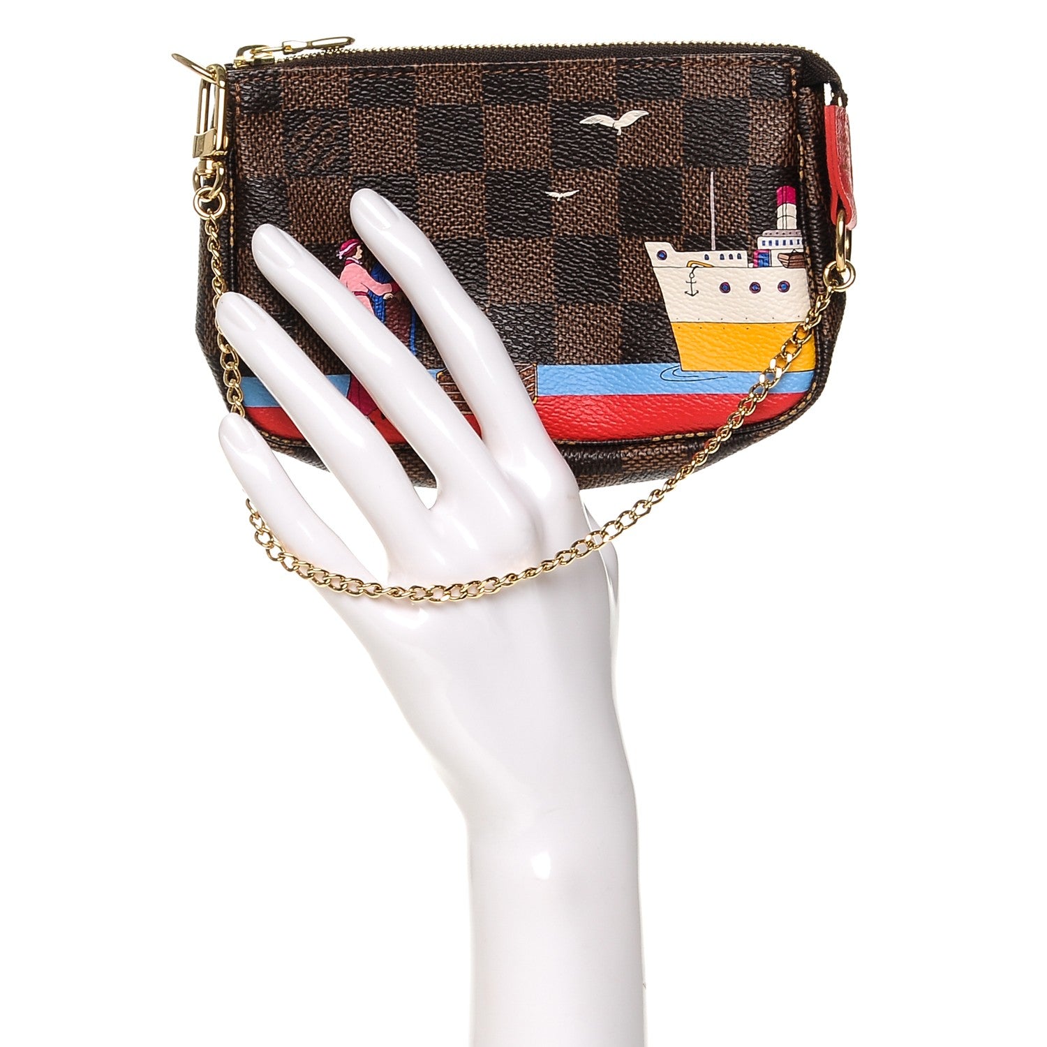 Louis Vuitton Damier Ebene 2016 Christmas Animation Mini Pochette Accessories 2 of 6