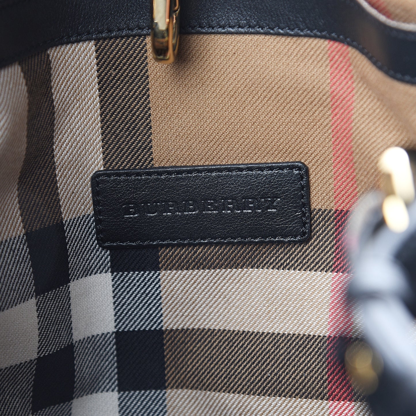 Nubuck Canvas Check Beckett Bucket Bag Black