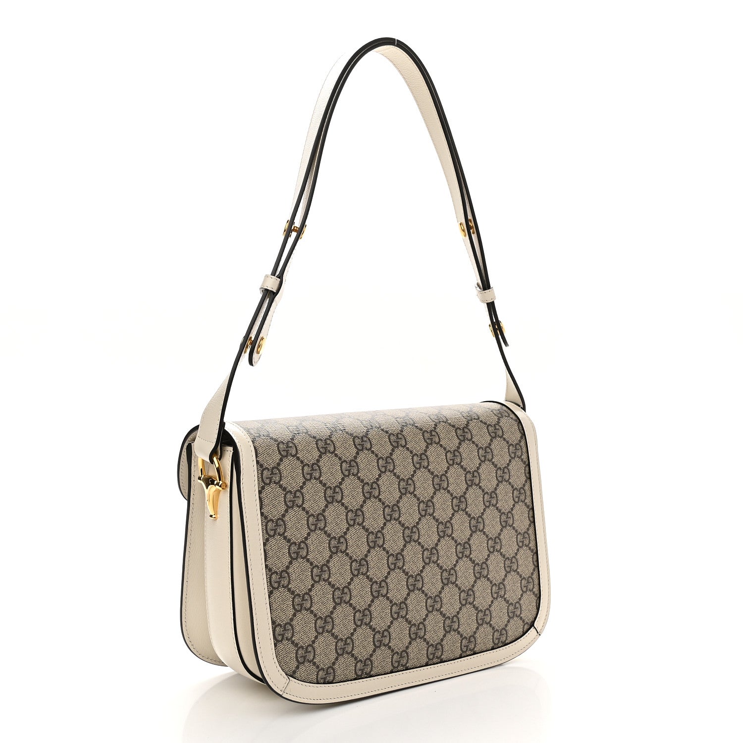 Gucci GG Supreme Monogram Horsebit 1955 Shoulder Bag Beige Mystic White 3 of 9