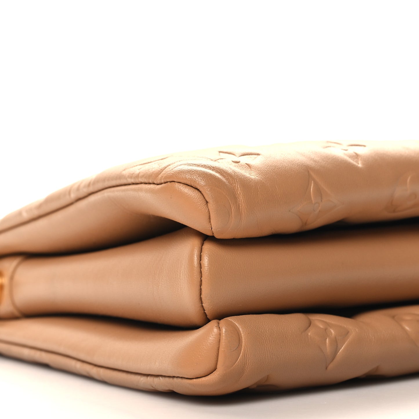 Lambskin Embossed Monogram Coussin PM Camel