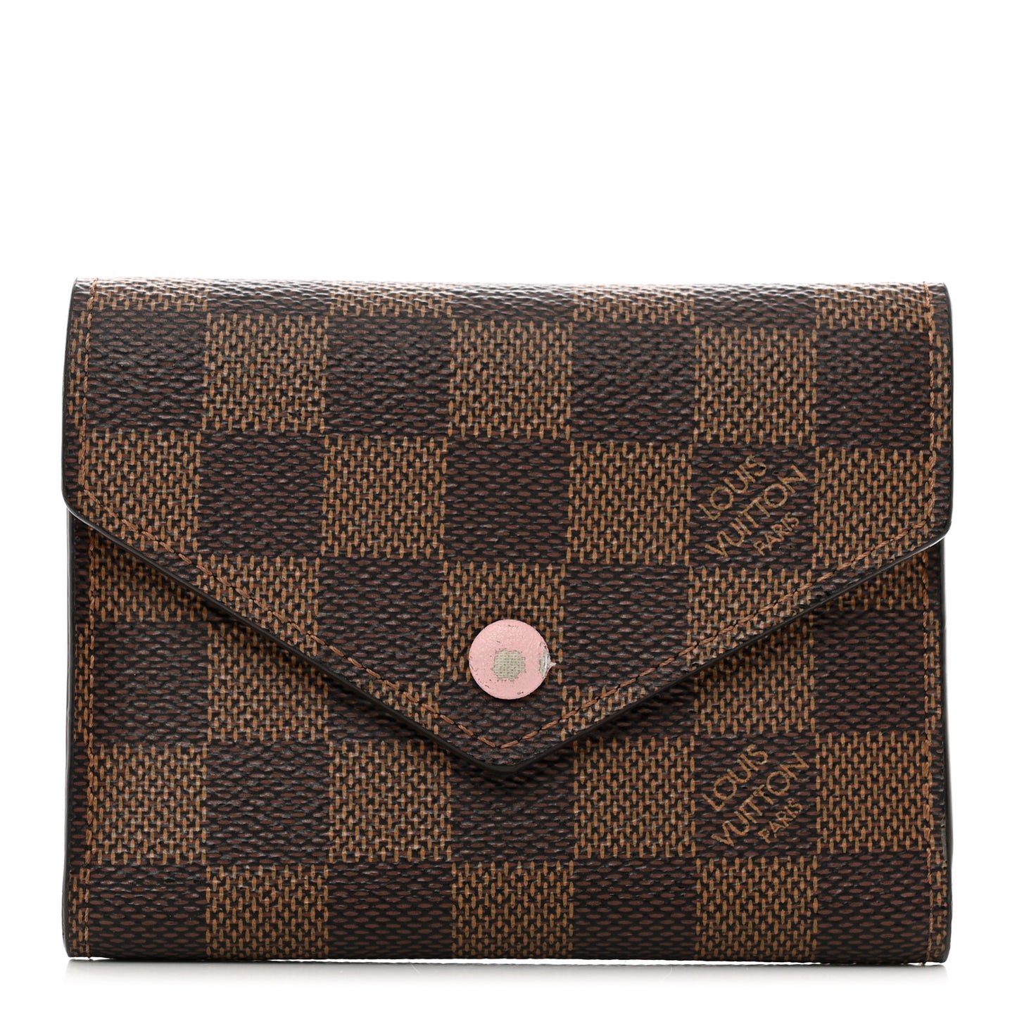 Damier Ebene Victorine Wallet Rose Ballerine