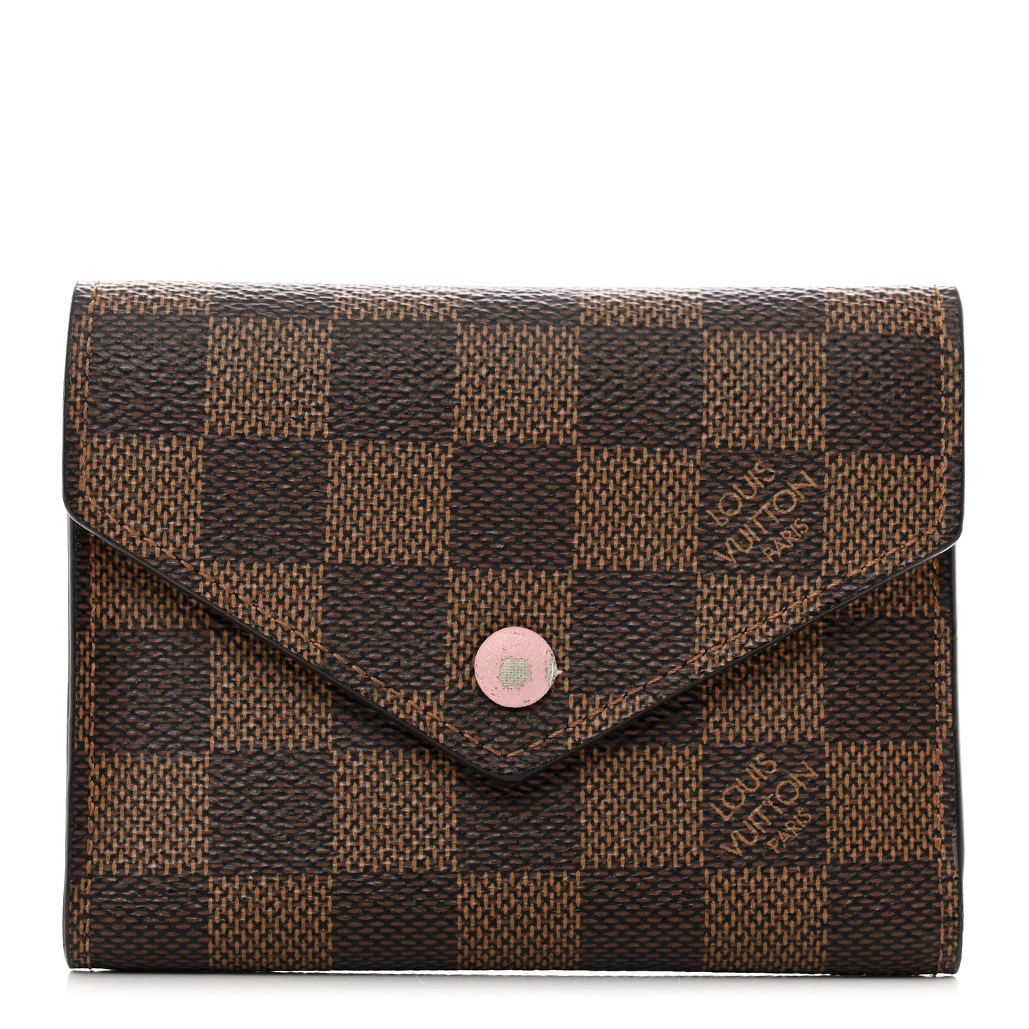 Louis Vuitton Damier Ebene Victorine Wallet Rose Ballerine 1 of 8
