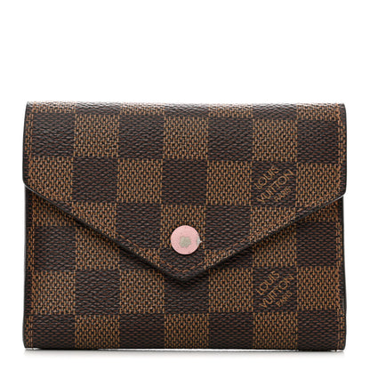 Louis Vuitton Damier Ebene Victorine Wallet Rose Ballerine 1 of 8