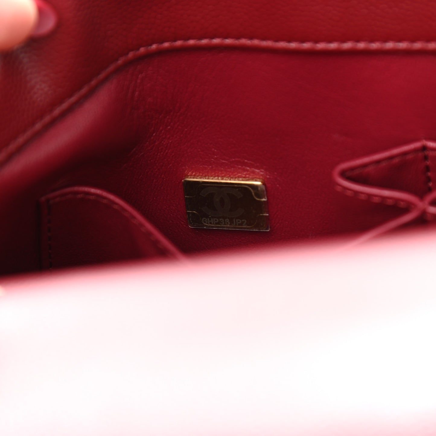 Caviar Lizard Embossed Quilted Small Coco Handle Flap Burgundy