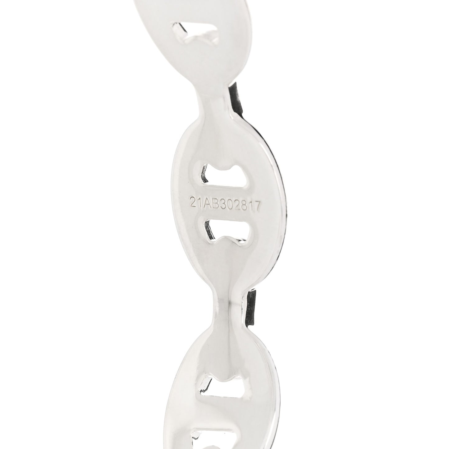 Sterling Silver MM Chaine d'Ancre Enchainee Cuff Bracelet SH