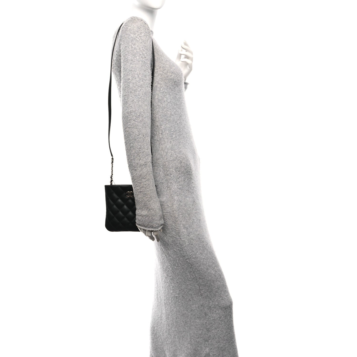 Chanel Lambskin Quilted Uniform Crossbody Bag Black 2 of 11