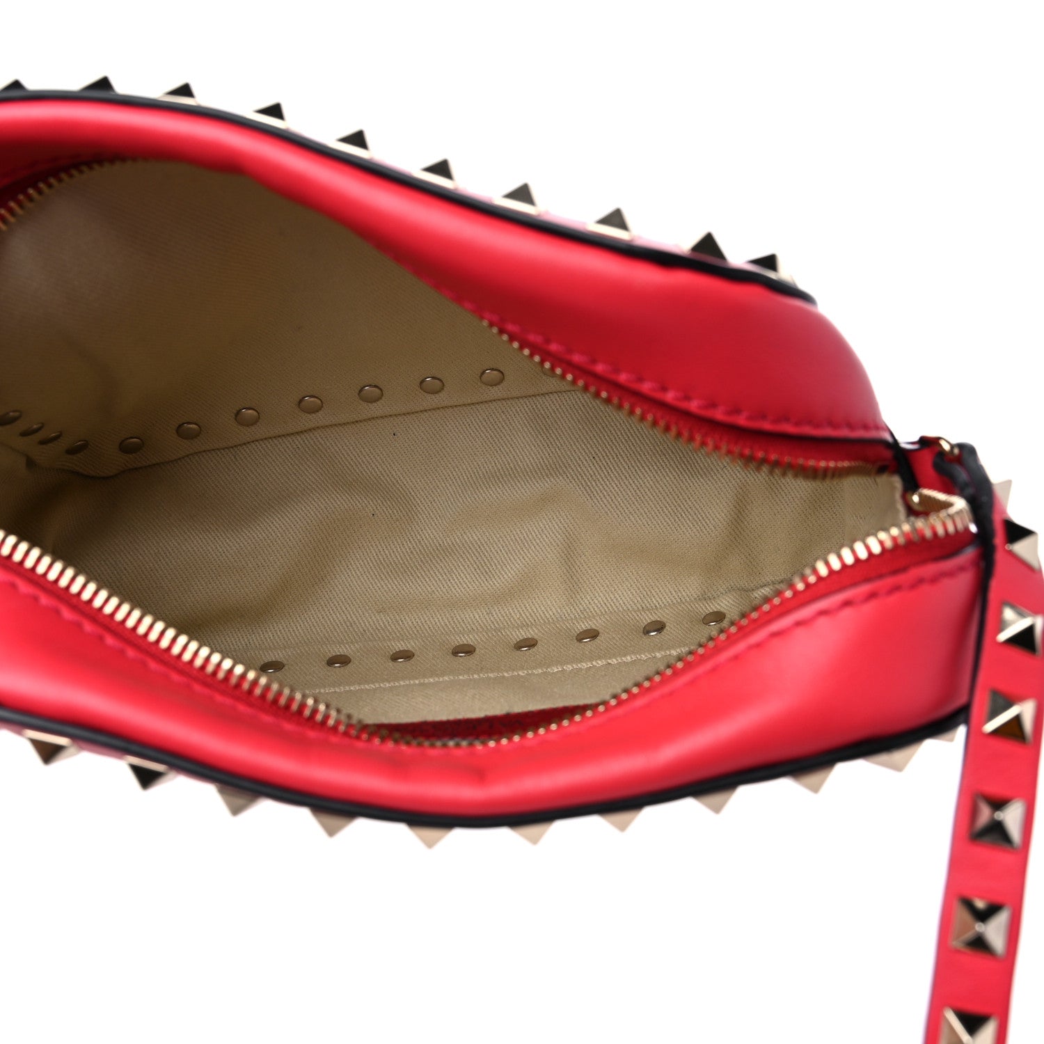 Valentino Garavani Calfskin Rockstud Camera Crossbody Bag Deep Coral 5 of 10