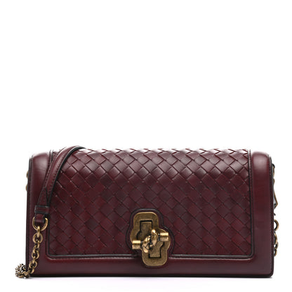 Bottega Veneta Nappa Intrecciato Olimpia Knot Clutch Red 1 of 8