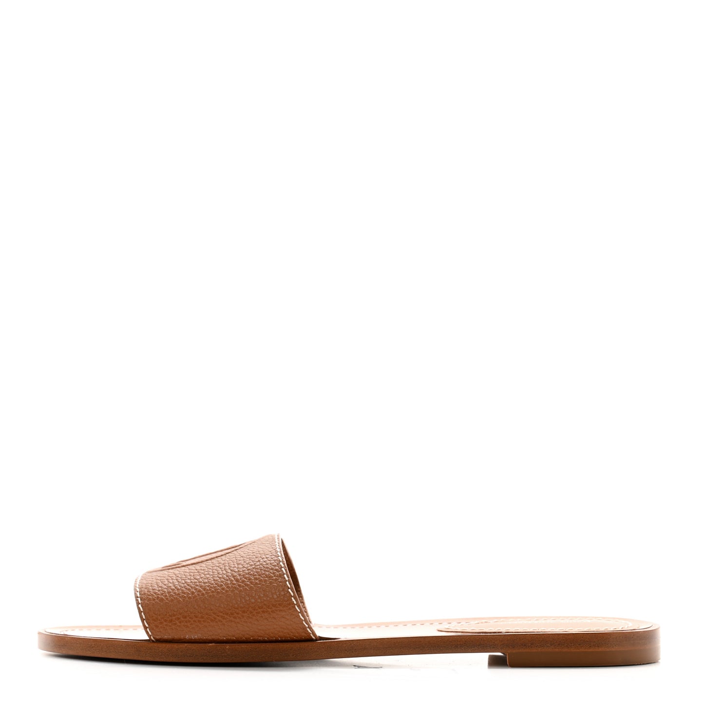 Calfskin Lock It Flat Mule 38 Cognac