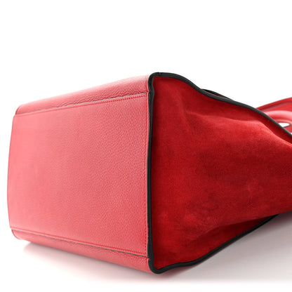 Celine Drummed Calfskin Suede Small Trapeze Coquelicot 9 of 9
