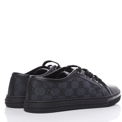 Gucci GG Monogram Calfskin Womens Low Top Sneakers 37 Piombo Black 4 of 10