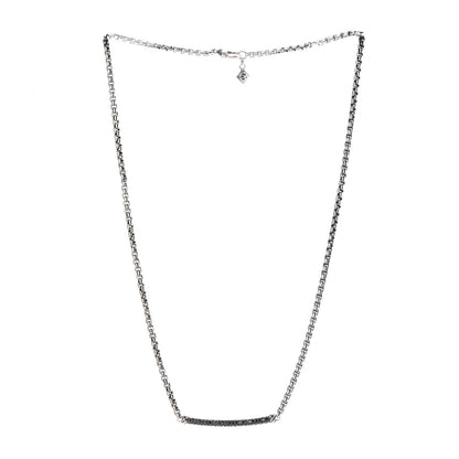 David Yurman Sterling Silver Black Diamond Petite Metro Necklace 3 of 6