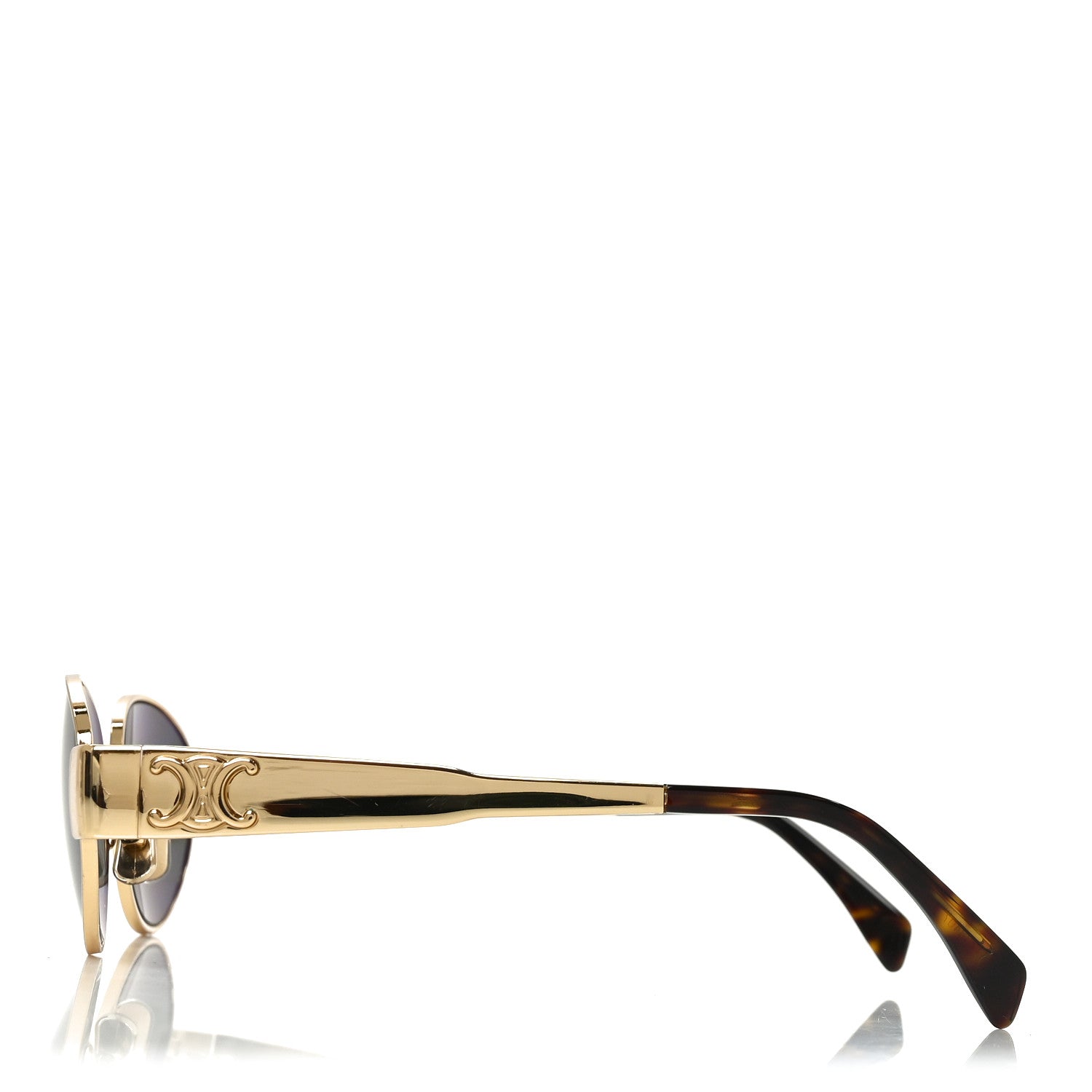 Celine Metal Triomphe 01 Sunglasses CL40235U Gold Green 3 of 7