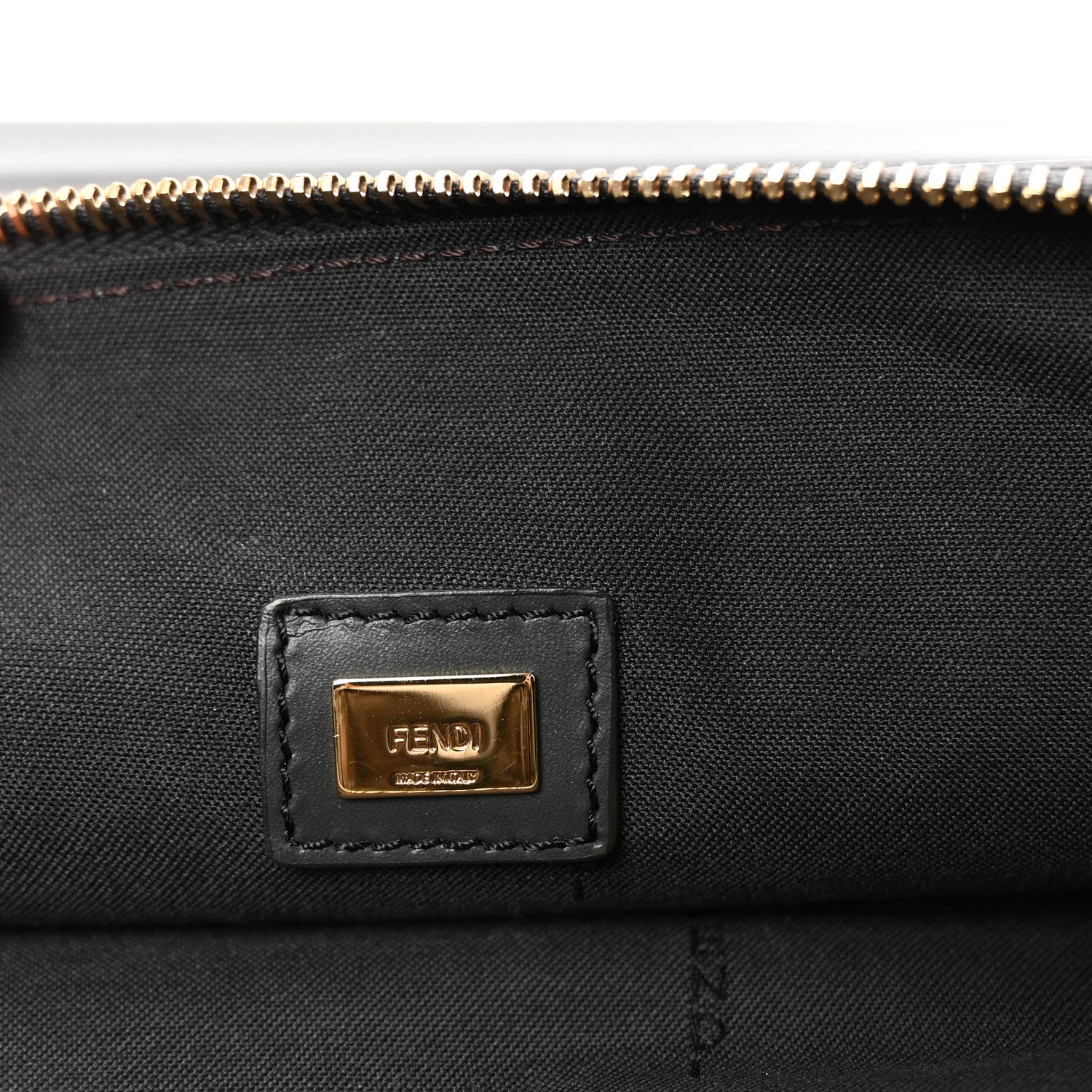 Fendi Vitello King Luxor Elaphe Snakeskin Print Logo Medium Flat Pouch Anthracite Asphalt 6 of 6