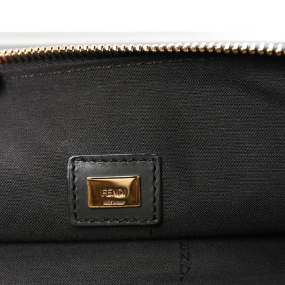 Fendi Vitello King Luxor Elaphe Snakeskin Print Logo Medium Flat Pouch Anthracite Asphalt 6 of 6