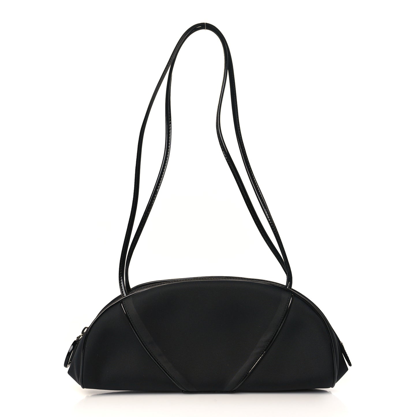 Nylon Patent Baguette Black