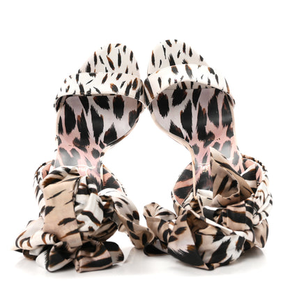 Christian Louboutin Crepe Satin Leopard Print Gigi Du Desert 100 Sandals 37 Vintage Rose 2 of 8