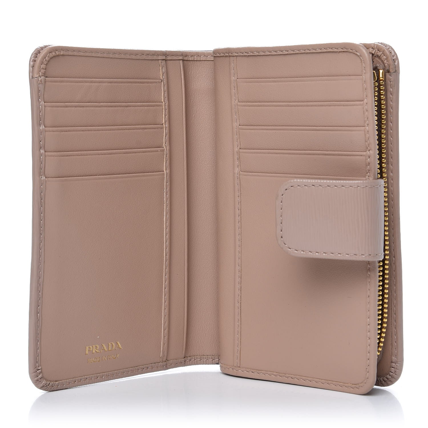 Prada Vitello Move Metal Zip Around Wallet Cammeo 5 of 7
