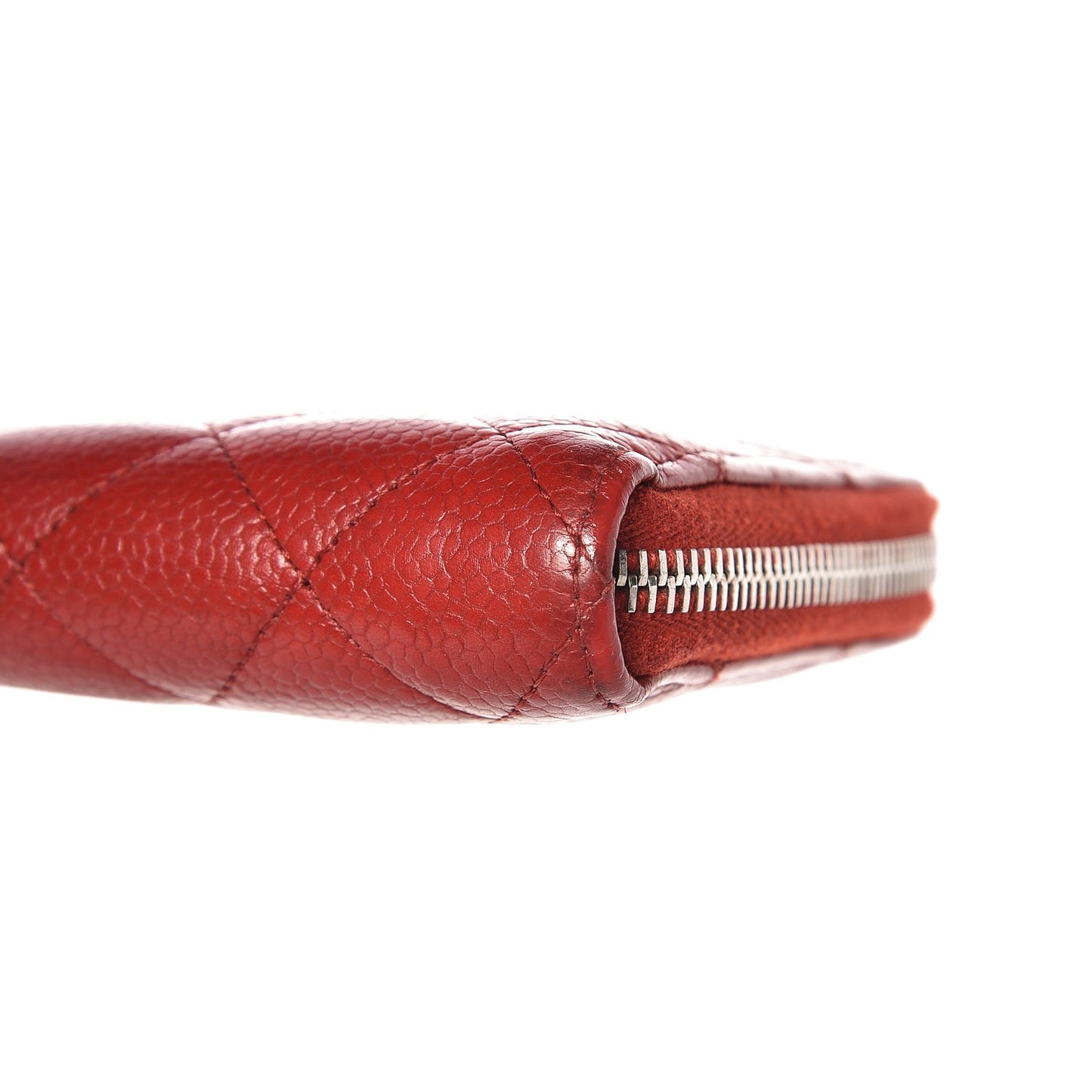 Caviar Quilted Large Gusset Zip Around Wallet Red