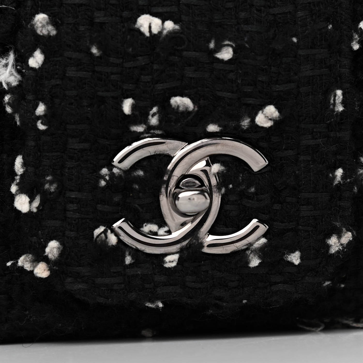 Chanel Tweed Elementary Chic Flap Black White 8 of 11