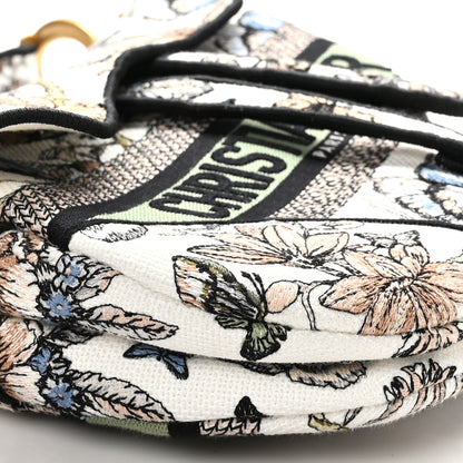 Christian Dior Canvas Toile Mexico Embroidery Saddle Bag White Multicolor 9 of 10