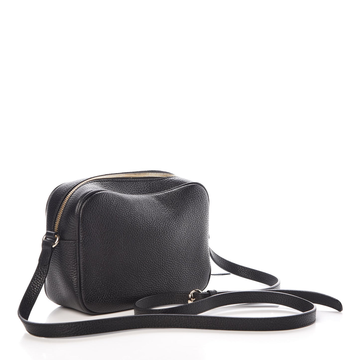 Pebbled Calfskin Small Soho Disco Bag Black
