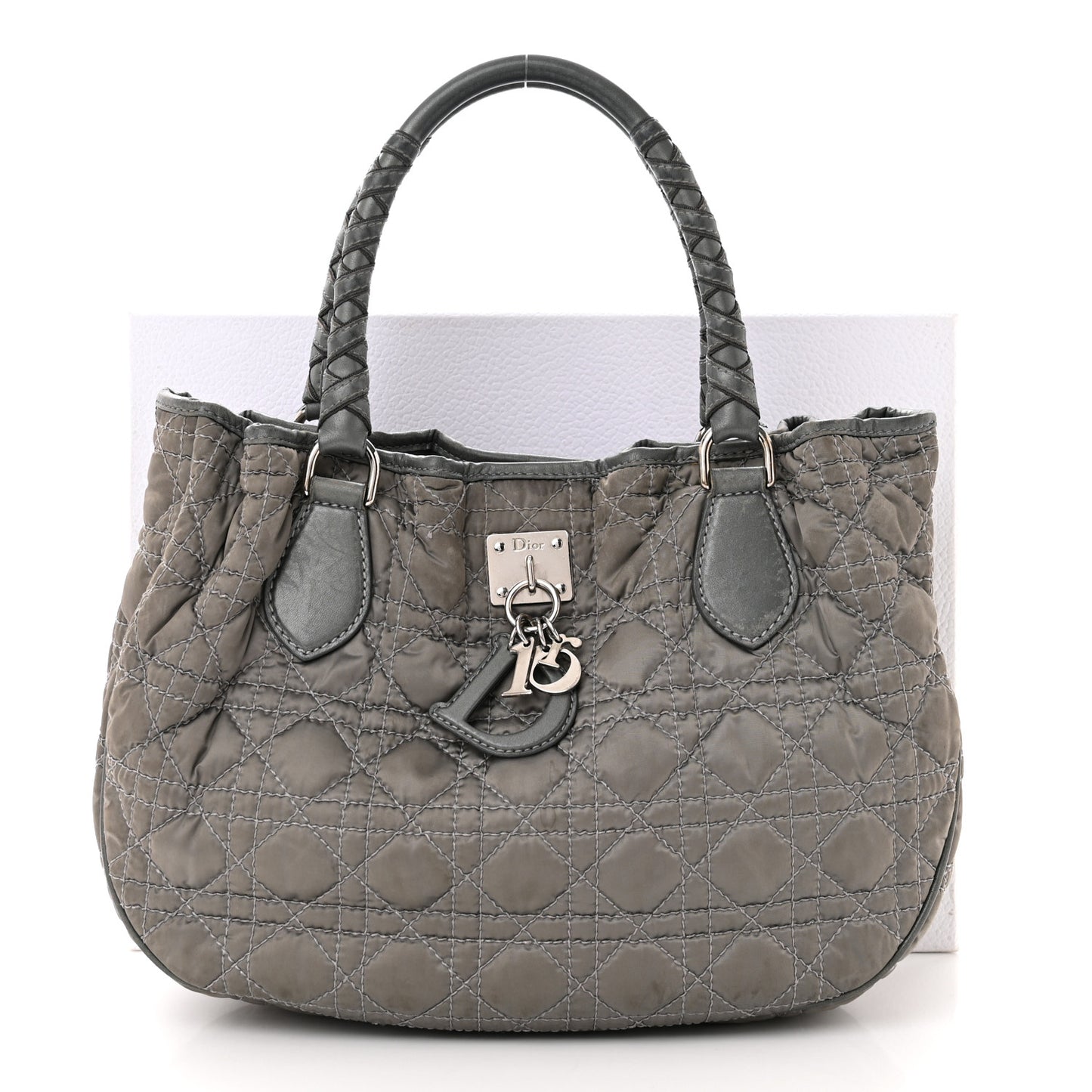 Nylon Cannage Tote Gray
