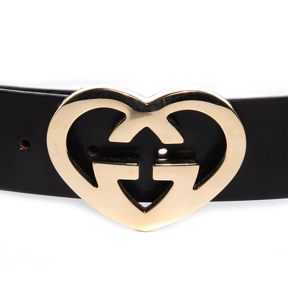 Gucci Leather Heart GG Lovely Belt 90 36 Cocoa 3 of 5