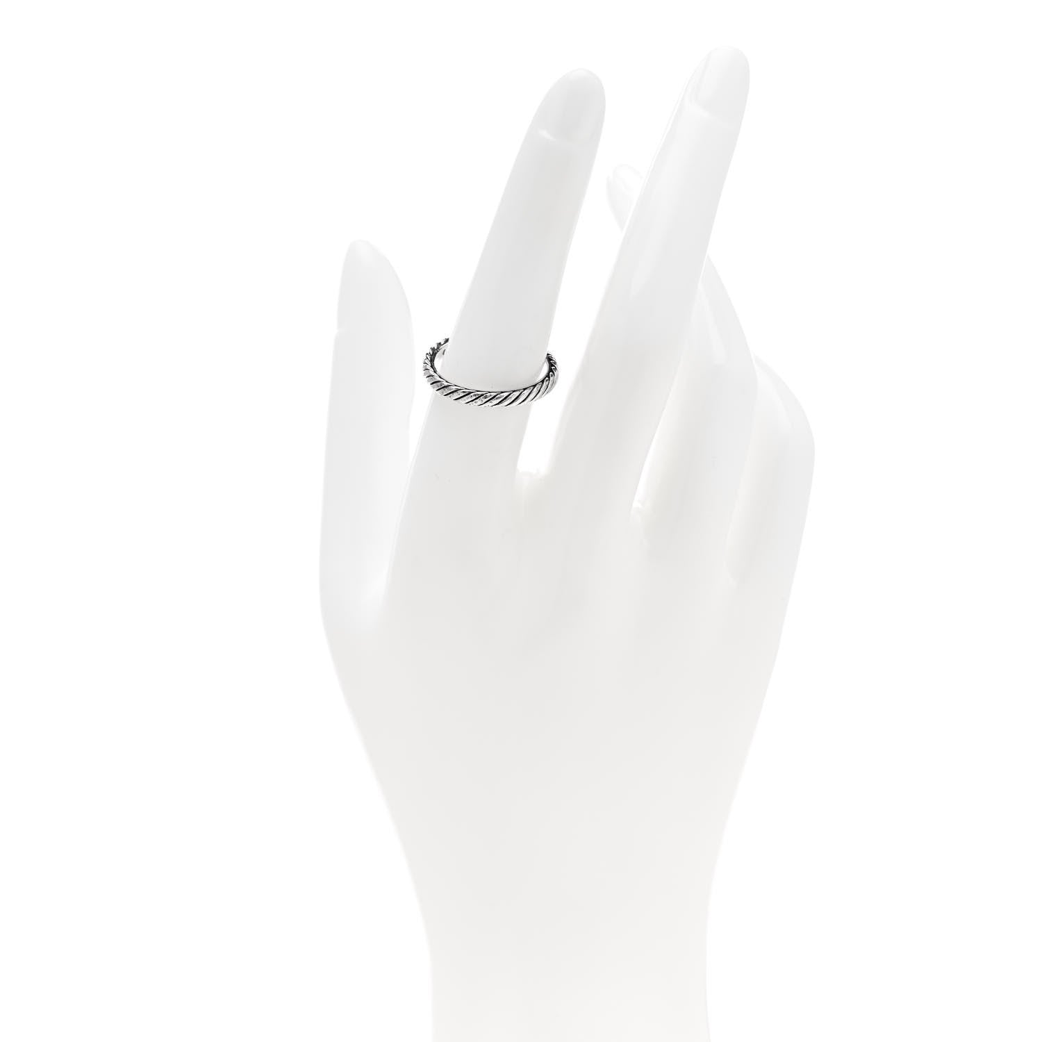 David Yurman Sterling Silver Stackable Cable Ring 54 7 2 of 5