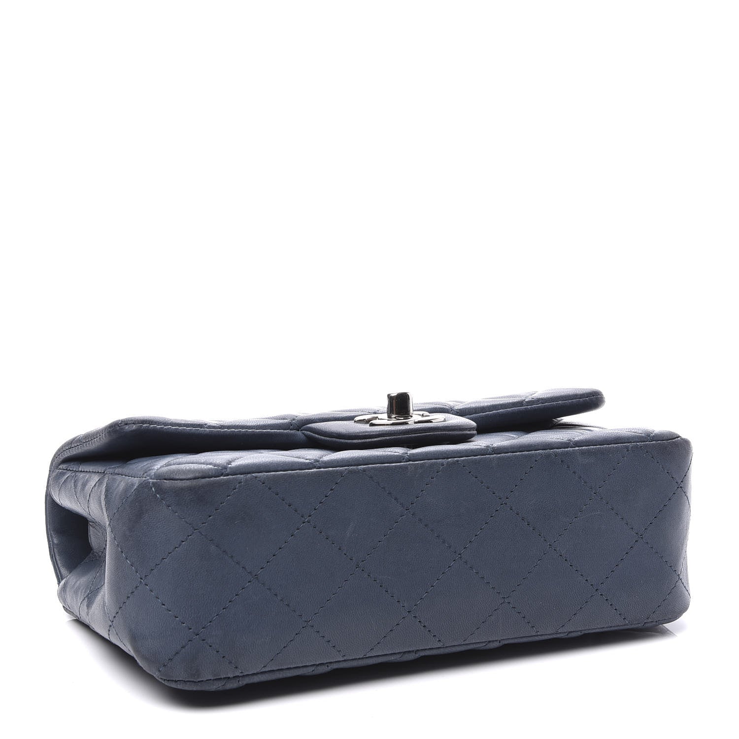Chanel Lambskin Quilted Mini Rectangular Flap Dark Blue 3 of 10