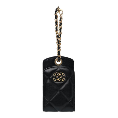 Chanel Lambskin Quilted Chanel 19 Luggage Tag Black 1 of 6