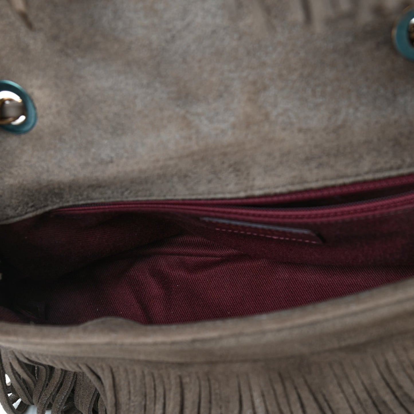 Metallic Calfskin Quilted Large Into The Fringe Flap Brown