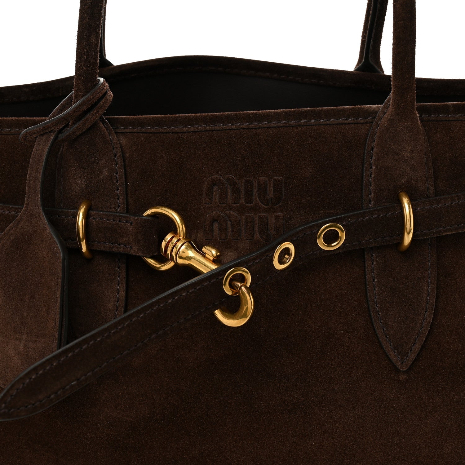 Miu Miu Camoscio Large Aventure Bag Moro 7 of 9