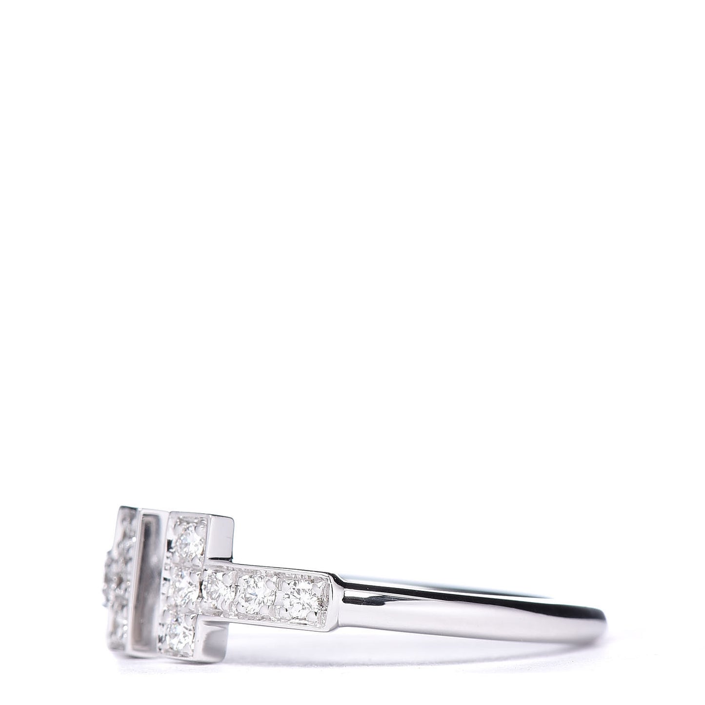 18K White Gold Diamond T Wire Ring 50 5.5