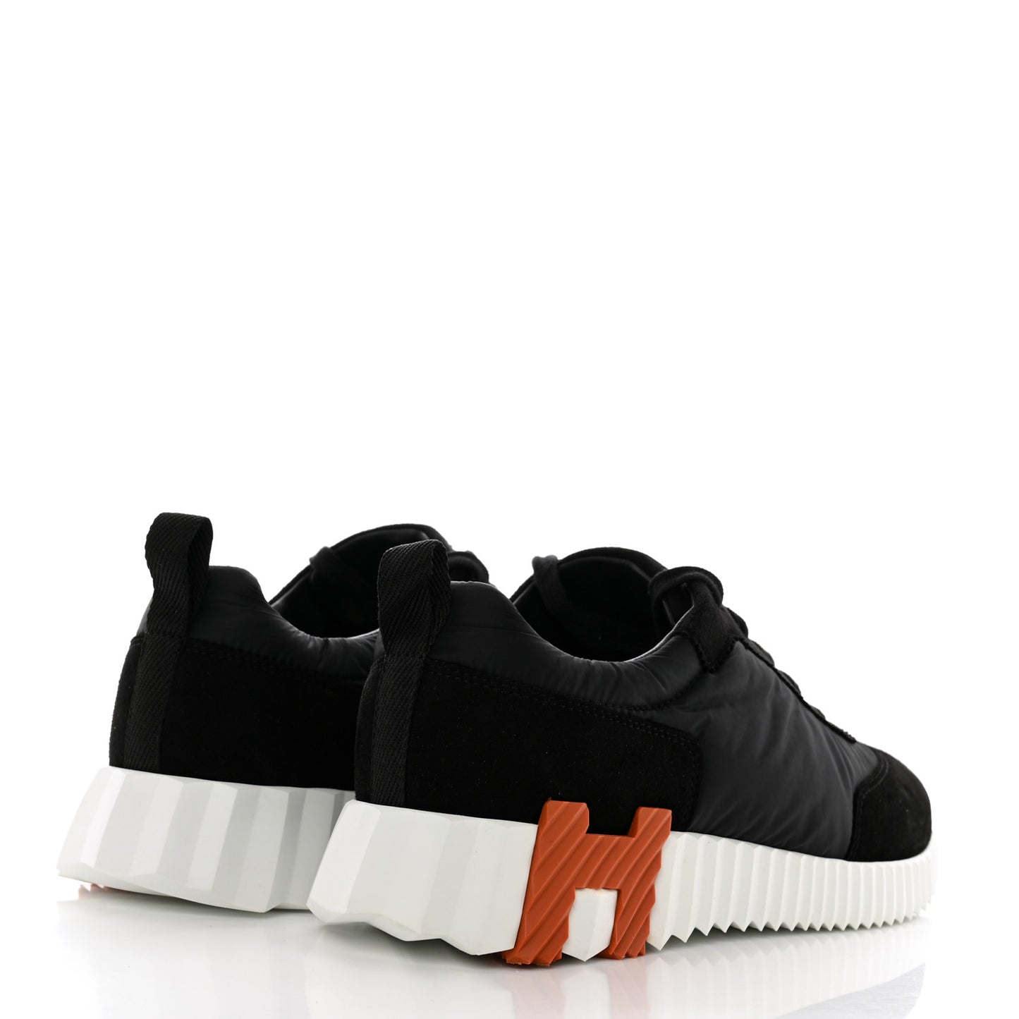 Parachute Fabric Suede Goatskin Bouncing Sneakers 38 Black