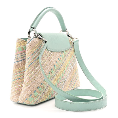Louis Vuitton Tweed Taurillon Capucines BB Multicolor Light Blue 3 of 12
