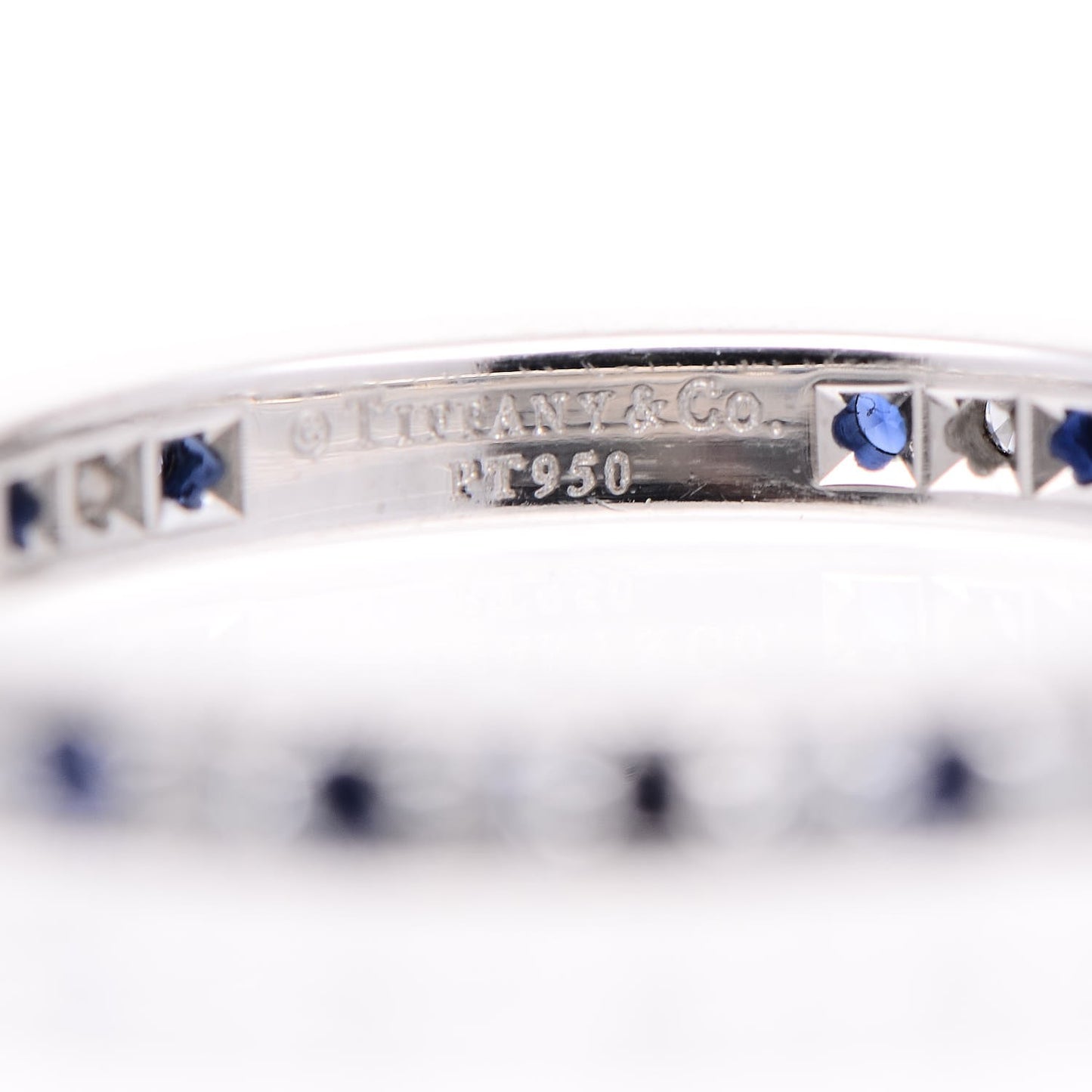 Platinum Diamond Blue Sapphire Legacy Ring 53 6.25