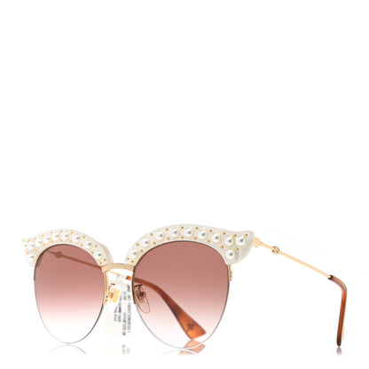 Gucci Pearl Cat Eye Sunglasses GG0212S White 1 of 6