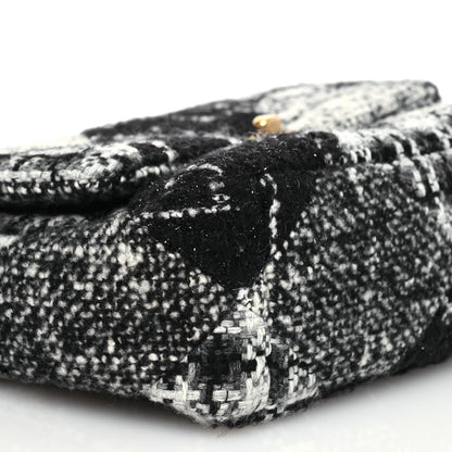 Chanel Tweed Quilted Medium Chanel 19 Flap Black White 10 of 12