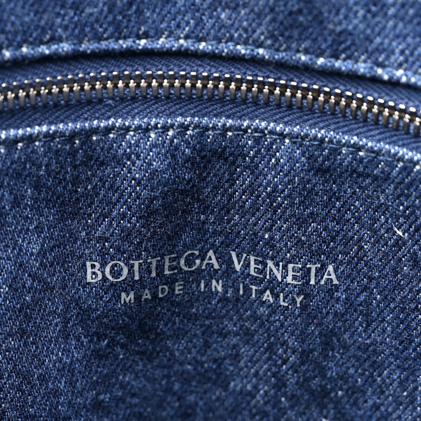 Denim Intrecciato Small Shopper Tote Blue