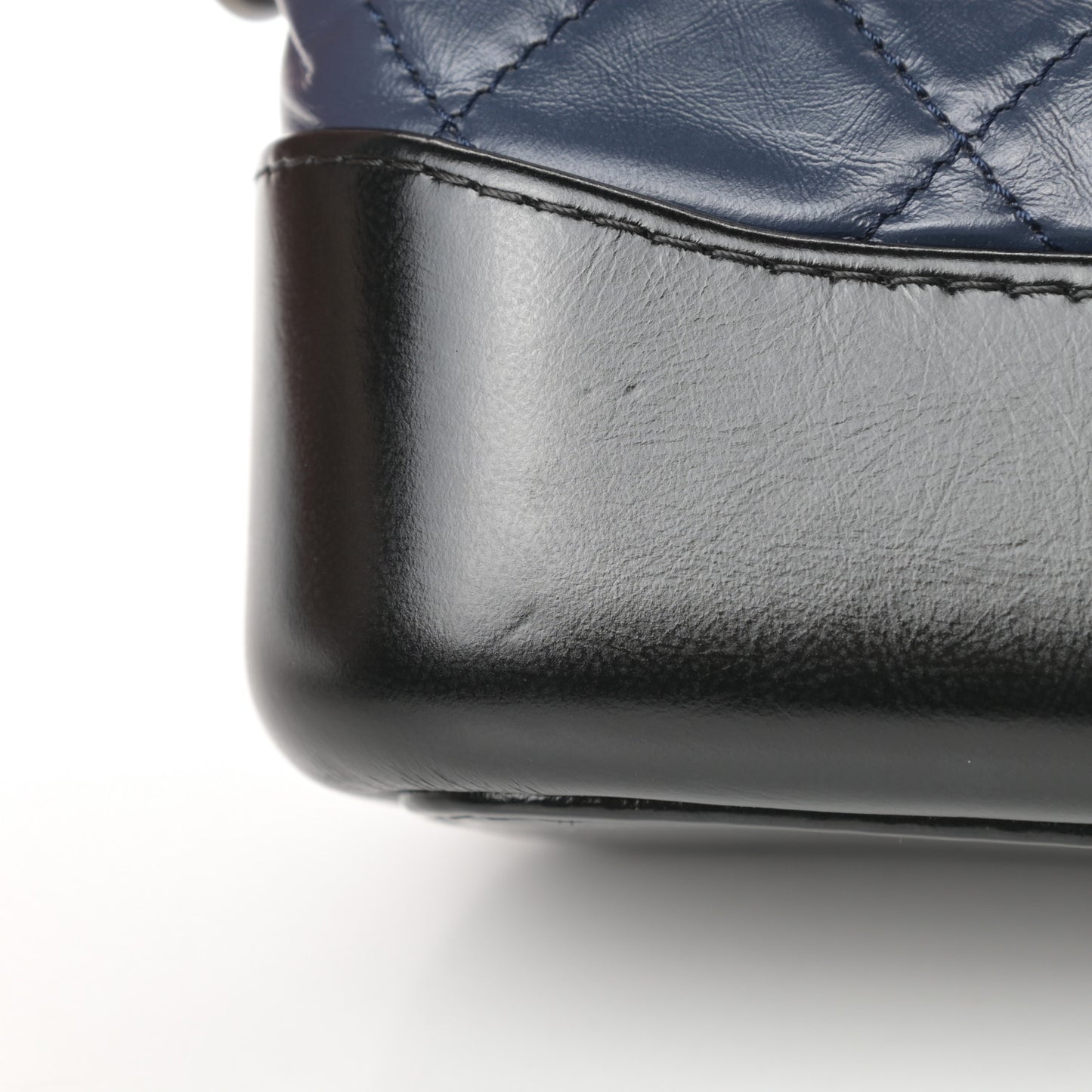 Aged Calfskin Quilted Small Gabrielle Hobo Navy Black